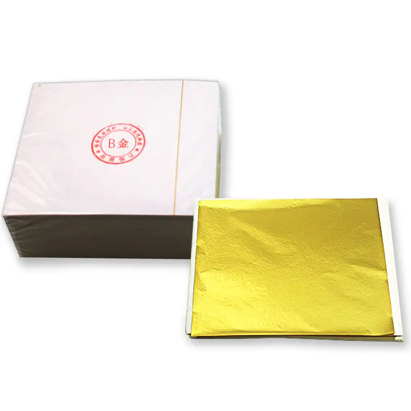 China Precio directo de fábrica de alta calidad 500 hojas para decorar manualidades de arte de pared 9*9cm Taiwán hoja de oro lámina de PE