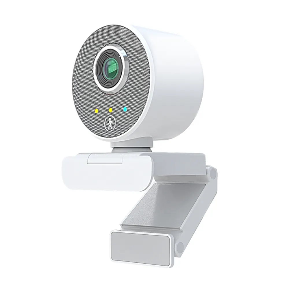 EDUP AI-Webcam de enfoque automático 4K para ordenador, luz LED redonda, modo de belleza suave, Centro C, seguimiento de posición