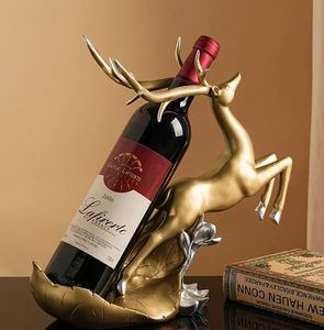 Casiers à vin de table décor à vin pour cuisine Bar décor à la maison résine cerf doré résine porte-vin décoration d'armoire moderne - Product Image 2