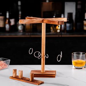 Jeu de lancer d'anneaux en bois fait main pour <span class=keywords><strong>2</strong></span> joueurs, jeu interactif rapide, jeu de lancer d'anneaux pour la maison, en plein air, pour les enfants, amusant pour les bébés - Product Image 4