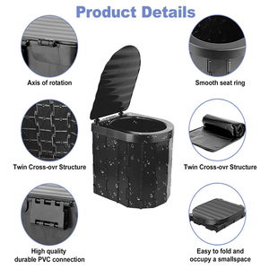 KingGear-orinal portátil de plástico <span class=keywords><strong>para</strong></span> acampar al aire libre, inodoro plegable <span class=keywords><strong>para</strong></span> adultos, lavable - Product Image 2