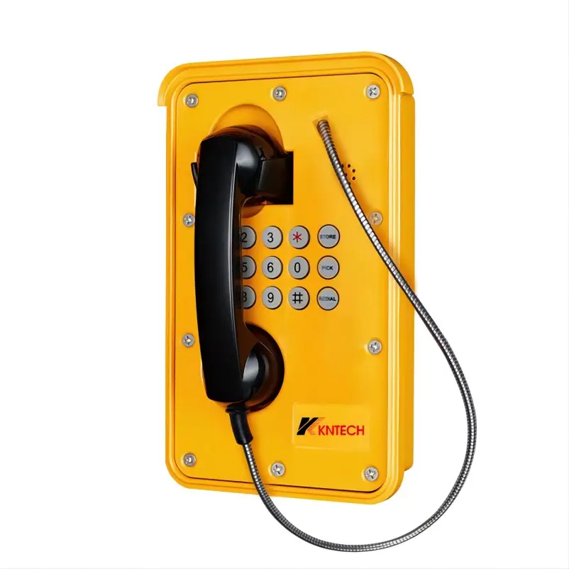 Best Quality Two Line Emergency Telephone with Weatherproof Clear Phone KNTECH CE EMC KNSP-09 Analog with Keypad Black handset