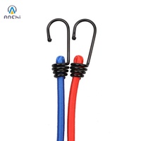 Cordon élastique de 80 cm et 8 mm avec crochets en acier spiralé, capacité 30 kg, en caoutchouc et PP, 3 couleurs (bleu, rouge, olive), pour le contrôle de cargaison en extérieur