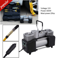 Compresseur d'air de voiture à double cylindre 12V, compresseur de pneus de voiture 12v, pompe à air portable pour pneus de voiture