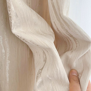 Hochwertige französische cremefarbene geometrische Tüllvorhänge und Querbehänge – Maßgefertigt, neuer Stil, hochpräzise, für Wohn- und Schlafzimmer, vergoldet, modern - Product Image 1