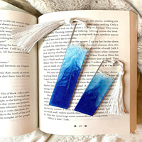 Marque-page transparent en acrylique imprimé, cadeau artisanal en résine, thème vague océanique, œuvre d'art pour cadeaux de lecture, cadeau unique