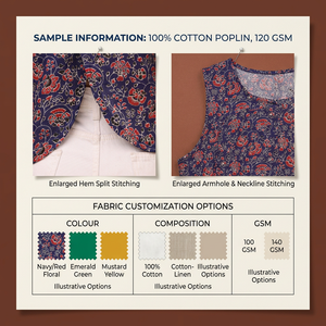 Top sin mangas de popelina de algodón para mujer, 120 GSM, estampado floral, corte regular, para marcas de etiqueta privada - Product Image 4