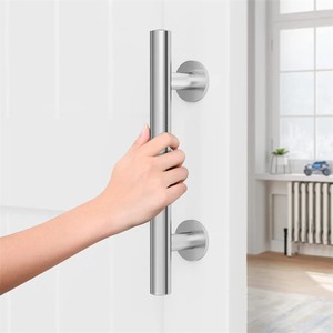 Manija para Puerta Corredera de Madera, Juego de Tiradores Empotrados de Acero Inoxidable/Carbono, Manija Redonda Resistente, Herrajes para Puertas Interiores - Product Image 1