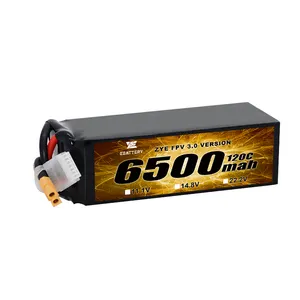 FPV Drone pili 4S 14.8V 2200mah 5000mah 6500mah 120C Lipo pil ile FPV İha araç için FPV fiş