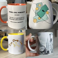 Mugs en Céramique de 11 oz pour Café, Personnalisés avec Logo Imprimé, Blocs de Sublimation Vierge, en Porcelaine Blanche, Vendus en Gros avec Boîte