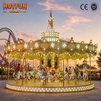 Manège Premium à 24 Places pour Enfants avec Design de Chevaux en Fibre de Verre pour Équipement de Parc d'Attractions Commercial