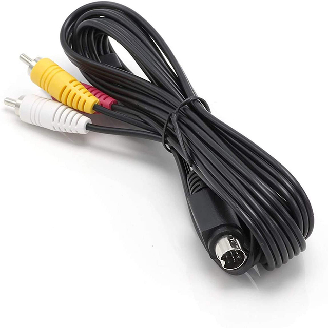 9 Pin Mini Din to 3 RCA S Video Audio AV Cable with PVC Jacket and Braid Shielding for HDTV Monitor DVD Player