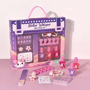 Kit complet de nail art DIY pour filles, autocollants pour ongles, paillettes, sans danger, non toxique, respectueux de l'environnement, facile à utiliser, vernis à ongles à base d'eau, cadeau créatif - Product Image 5