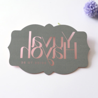 Tarjetas de Presentación Personalizadas en Acrílico Espejo Color Oro Rosa con Grabado para Decoración de Mesa en Galas Corporativas y Celebraciones de Aniversario