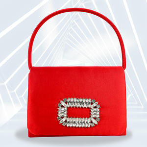 Bolso de noche con purpurina para mujer, bolso nupcial para boda, monederos para mujer, bolsos de mano para fiesta de graduación con diamantes de imitación, bolso de mensajero de seda cuadrado - Product Image 1