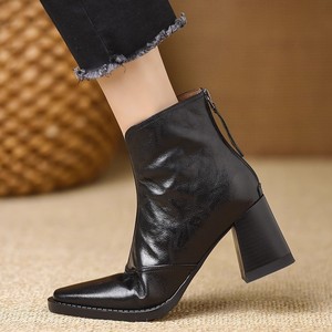 <span class=keywords><strong>Botines</strong></span> de Moda Otoño 2025 para <span class=keywords><strong>Mujer</strong></span>, Tacón Alto, Cierre Trasero, Estilo Retro, Punta Cuadrada, Ajustados - Product Image 2
