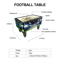 Table de football de haute qualité pour 2 joueurs, en acier inoxydable, fonctionnement à pièces, jeu de table de football, prise en charge de l'anglais, rechargeable pour