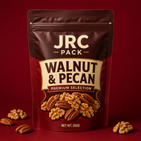 Sachet refermable personnalisé avec logo imprimé pour snacks, noix, amandes, noix de cajou – Emballage alimentaire réutilisable de qualité alimentaire, pochette verticale