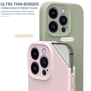 Жидкий силиконовый чехол для телефона с тонкими отверстиями противоударный и водонепроницаемый роскошный дизайн для 14 Pro Max высокого качества - Product Image 3