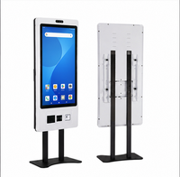 Kiosco de Pago POS para Interiores con Pantalla Táctil LCD 4K de 22 Pulgadas, Reconocimiento Facial, Diseño de Metal y Vidrio, Habilitado para SDK, Android 11, 128 GB