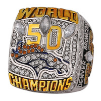 Anillo de campeonato Denver Broncos 2015 de alta calidad personalizado de fábrica, anillo de joyería de moda con chapado en oro