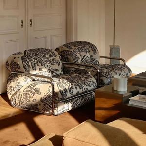 <span class=keywords><strong>Sofa</strong></span> satu orang dengan kain Jacquard antik, bagian desainer kelas atas untuk ruang tamu, apartemen, Hotel, kursi <span class=keywords><strong>Sofa</strong></span> logam - Product Image 1