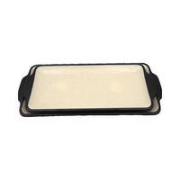 Assiette rectangulaire en bambou mélamine japonaise longue et noire lavable au lave-vaisselle pour camping barbecue restaurant amical