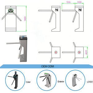 Sistema di controllo di accesso automatico CAJ con il riconoscimento di fronte pedone treppiede tornello meccanismo del tornello cancello per lo stadio - Product Image 2