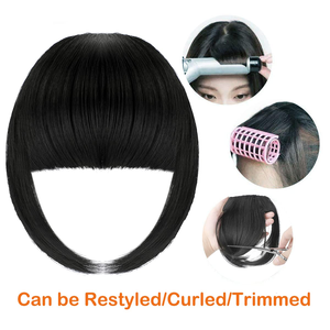 French Bang – <span class=keywords><strong>frange</strong></span> de cheveux naturels, lisses et lisses <span class=keywords><strong>avec</strong></span> branches pour femmes et filles - Product Image 5