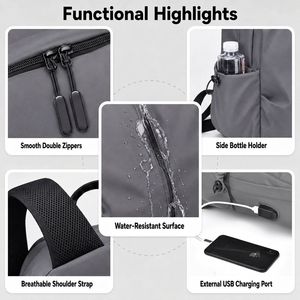 <span class=keywords><strong>Zaino</strong></span> da Viaggio in Nylon 17.3 Pollici <span class=keywords><strong>Impermeabile</strong></span> Borsa per Laptop con Manico per Trolley USB Traspirante Logo Personalizzato OEM Vendita all'Ingrosso - Product Image 3