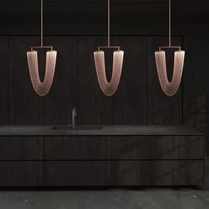 <span class=keywords><strong>Lustre</strong></span> moderne de luxe avec chaîne dorée et pampilles, luminaire suspendu LED en forme de U pour hôtel, villa, escalier, bar, hall - Product Image 6