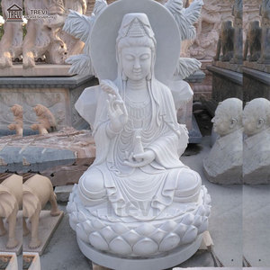 Sculpture de <span class=keywords><strong>Bouddha</strong></span> en marbre sculpté à la main TREVI, statue de Kwan Yin en pierre blanche <span class=keywords><strong>pour</strong></span> la décoration extérieure/de temple - Product Image 6