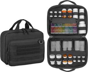 Durable Nylon Fashion Travel <b>Medicine</b> Pill <b>Bottle</b> Organizer Bag with Waist Strap and Zipper Closure - Product Image 1