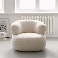 Fauteuil individuel de détente confortable en bois massif avec revêtement en tissu de luxe au design moderne
