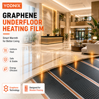 Système de chauffage radiant électrique YODNIX 220W à film chauffant infrarouge en graphène pour le sol des halls d'hôtel