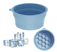 Bassin à glace pliable avec bac à glaçons intégré-Bassin de relaxation de refroidissement en silicone portable, conception durable et adaptée aux voyages