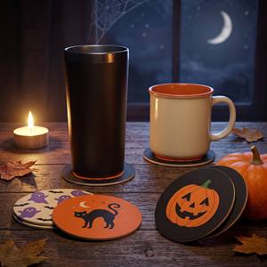 Posavasos Promocionales Personalizados de Cartón para Bebidas de Navidad y Halloween - Product Image 1