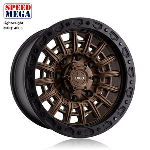 ล้อแม็กซ์ออฟโรด Speed Mega Bronze Mesh แบบ Beadlock สีดำ น้ำหนักเบา สำหรับรถบรรทุก SUV รถยนต์ ขนาด 17 18 19 20 นิ้ว - Product Image 1