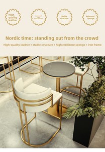 Chaise <span class=keywords><strong>de</strong></span> <span class=keywords><strong>bar</strong></span> haute moderne d'extérieur, en acier inoxydable doré, avec revêtement en velours, pour la maison, le <span class=keywords><strong>bar</strong></span>, le bistrot, l'hôtel - Vente chaude - Product Image 6