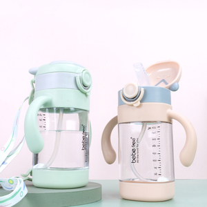 Taza de aprendizaje tritán con asa para bebés, botella de agua para bebés de 6 meses, a prueba de derrames - Product Image 1