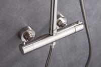 Matériel en laiton nickel brosse salle de bain ensemble de douche thermostatique robinet système de douche équipement