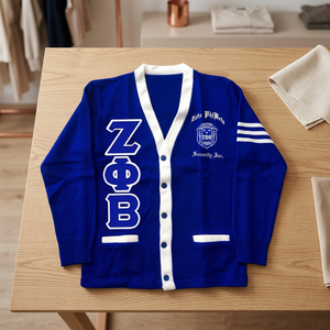 2025 Zeta Phi Beta Soror Embroidery Women Acrylic Cardigan | Delta Sorority Embroidered Ladies Custom Made Cardigan Sweater - Product Image 3