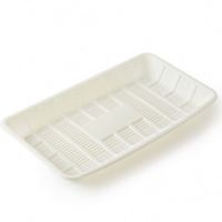 Plateau alimentaire jetable biodégradable en amidon de maïs 20,3x20,3cm