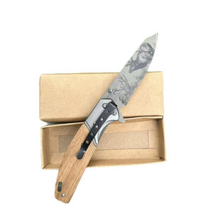 Couteau pliant de pêche en plein air, lame 5Cr13Mov, manche en bois d'olivier, camping en jungle, chasse, découpe, outil de survie, cadeaux pour garçons - Product Image 6