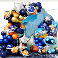 Ensemble de ballons en latex en forme de fusée sur le thème de l'espace avec arche de guirlande pour décorations de fête d'anniversaire d'enfants, multi-occasions