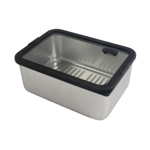 Container With Seal Lid Stackable Leak Proof Airtight Single <b>Compartment</b> Stainless Steel Rectangle Food Storage - Product Image 5