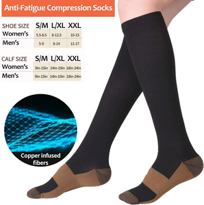 Medias de Compresión Personalizadas de Alta Calidad 20-30 mmHg, Tejidas en Spandex/Nylon, Hasta la Rodilla, <span class=keywords><strong>para</strong></span> Correr, Ciclismo, Fútbol, Várices - Product Image 5