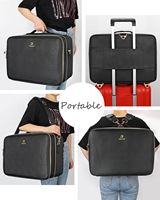 ReIaveI XL Trousse de maquillage portable multifonctionnelle durable et élégante en PVC avec fermeture éclair imperméable pour artistes