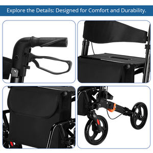 Alat Bantu Jalan (Rollator) untuk Pusat Terapi Fisik, Ringan, Dapat Dilipat, Alat Bantu Mobilitas untuk Kenyamanan dan Kemudahan Penggunaan Pasien - Product Image 5