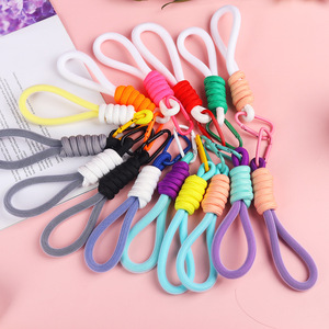 Wholesale Lilangda Durable Nylon Polyester Keychain Lanyard Rope Woven Chain Metal Keyring UV Printed Simple Promotional Gifts